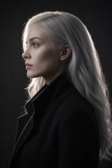 Profile with rim light in the hair